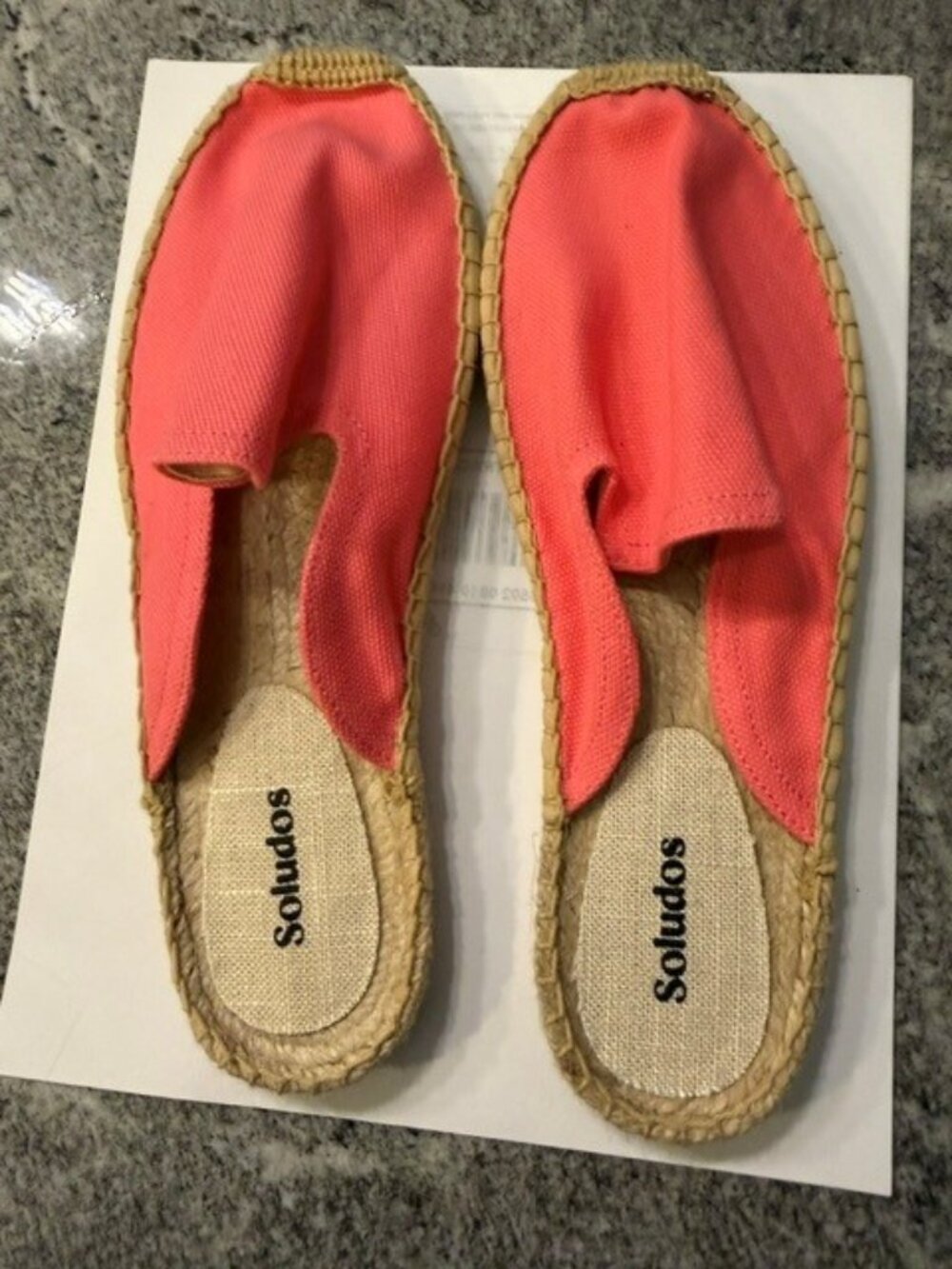 NWOT - Soludos Espadrille Slide Mule - Bright Pink - Never Worn
